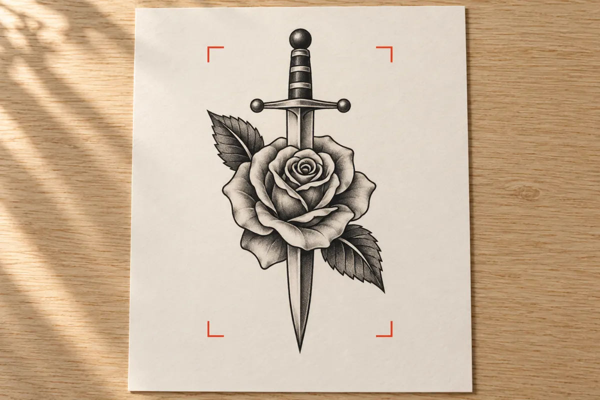 Upload the tattoo or drawing
